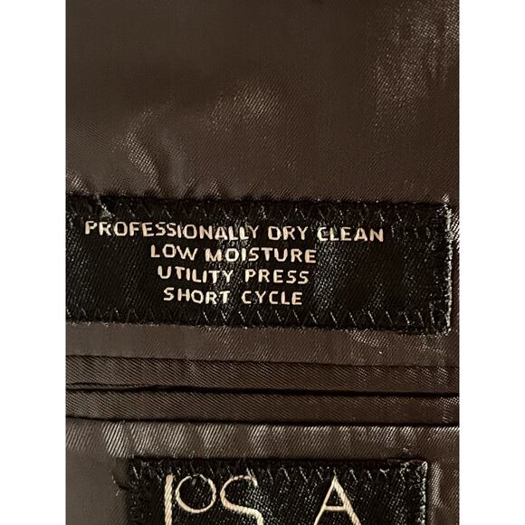 Jos A Bank Signature 41R 34x30 Gray with Ice Blue Dashed Stripe Suit Set - Picture 15 of 16